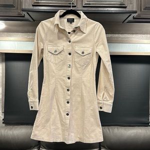 Bardot corduroy cream colored dress size small never worn.